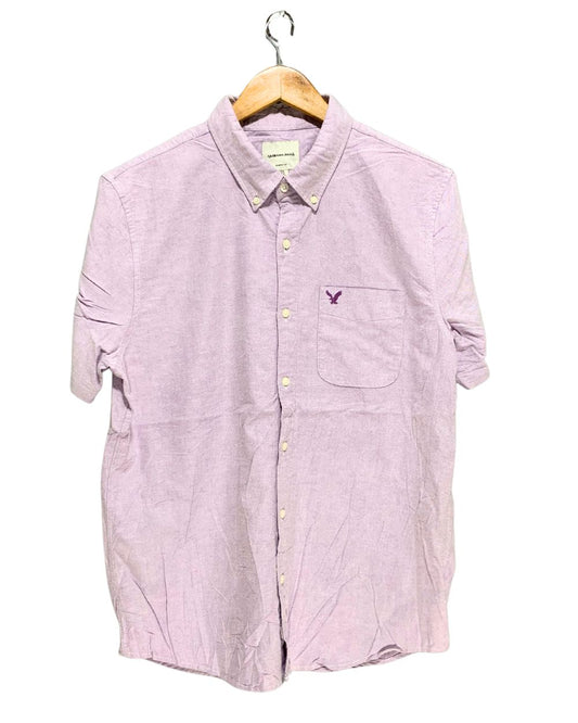 American Eagle Purple Cotton Shirt For Men Large