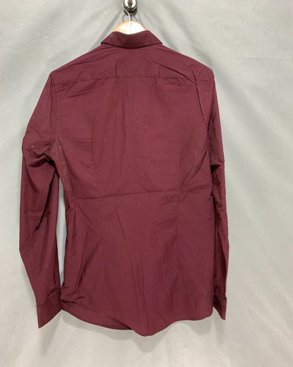 H&M Maroon Cotton Shirt For Men M