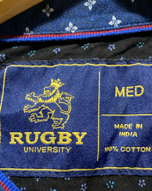Rugby Blue Cotton Shirt For Men M