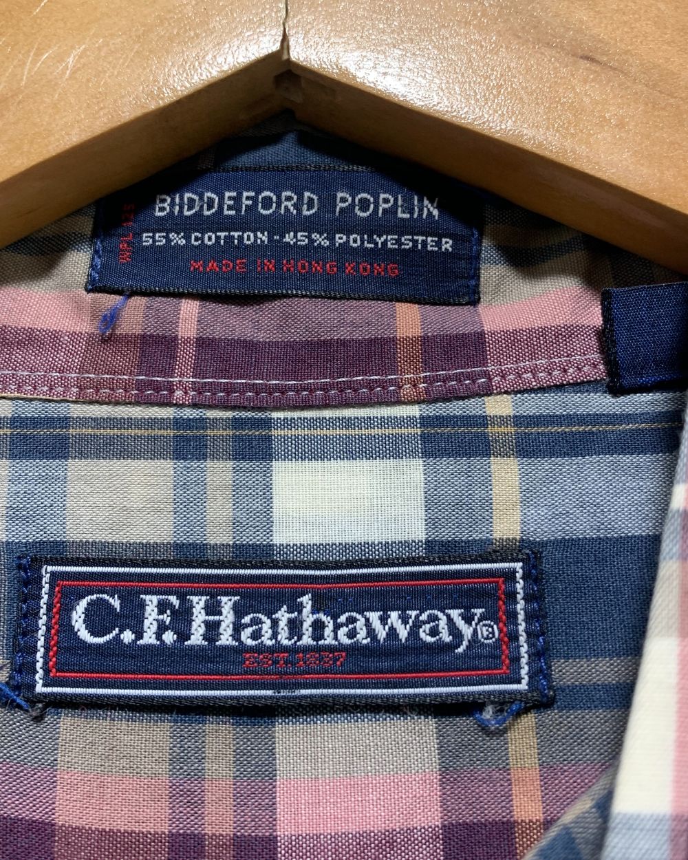 C.F.Hathaway Blue Cotton Shirt For Men Large