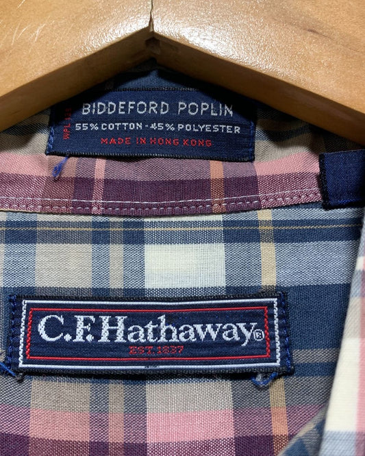 C.F.Hathaway Blue Cotton Shirt For Men Large