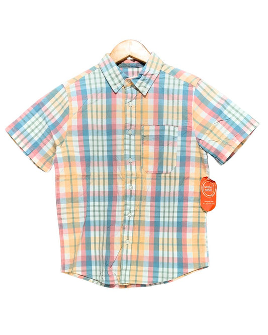 Wonder Nation Multi Cotton Shirt For Boy 12 Years