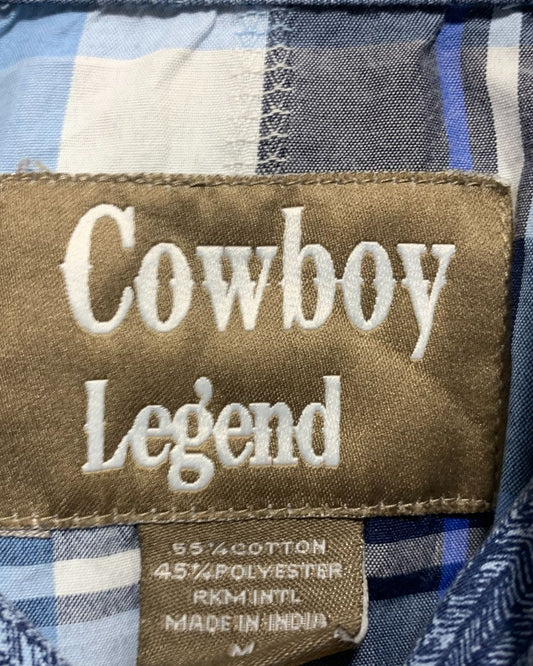 Cowboy Legend Blue Cotton Shirt For Men M