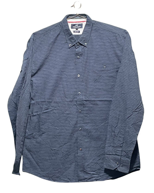 Michael Brandon Blue Cotton Shirt For Men XL