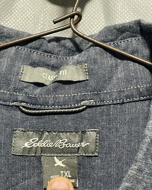 Eddie Bauer Gray Cotton Shirt For Men XL