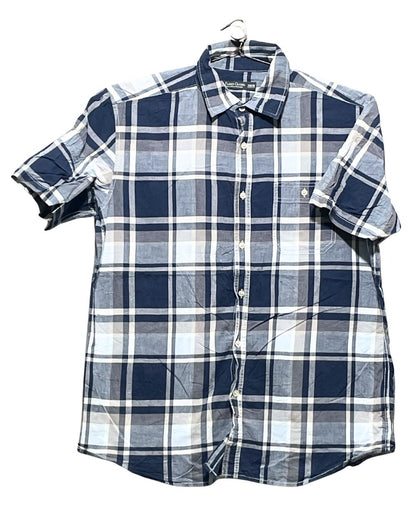 Faded Glory Blue Cotton Shirt For Men Large