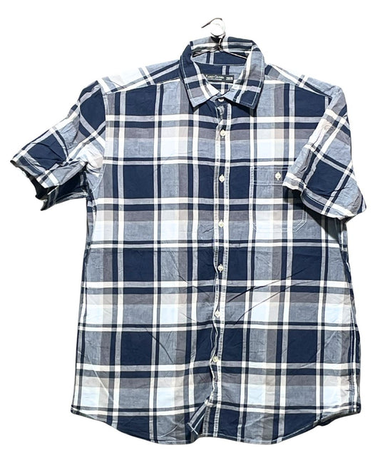 Faded Glory Blue Cotton Shirt For Men Large