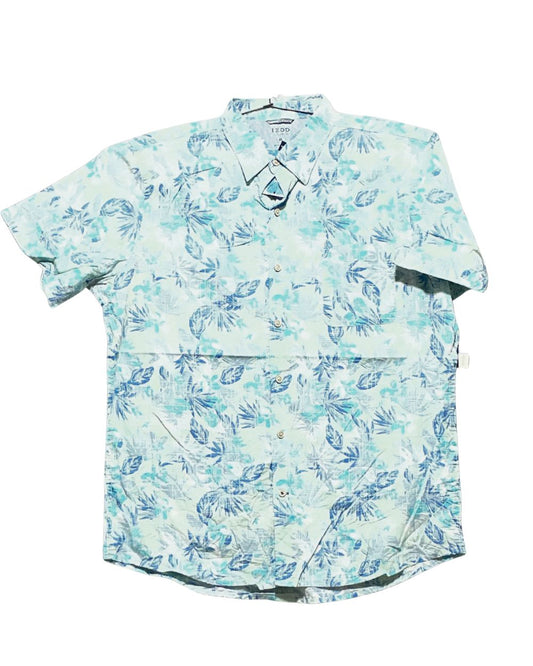 Izod Blue Cotton Shirt For Men XL