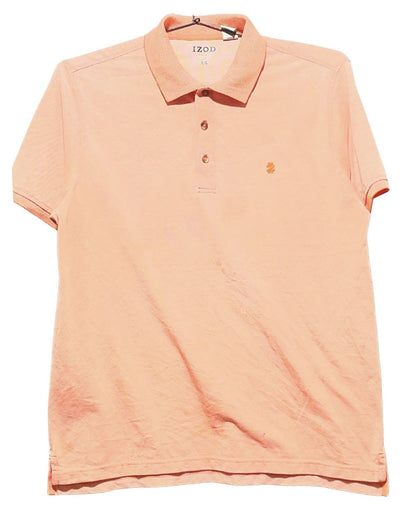 Izod Orange Cotton Polo T Shirt For Men Large