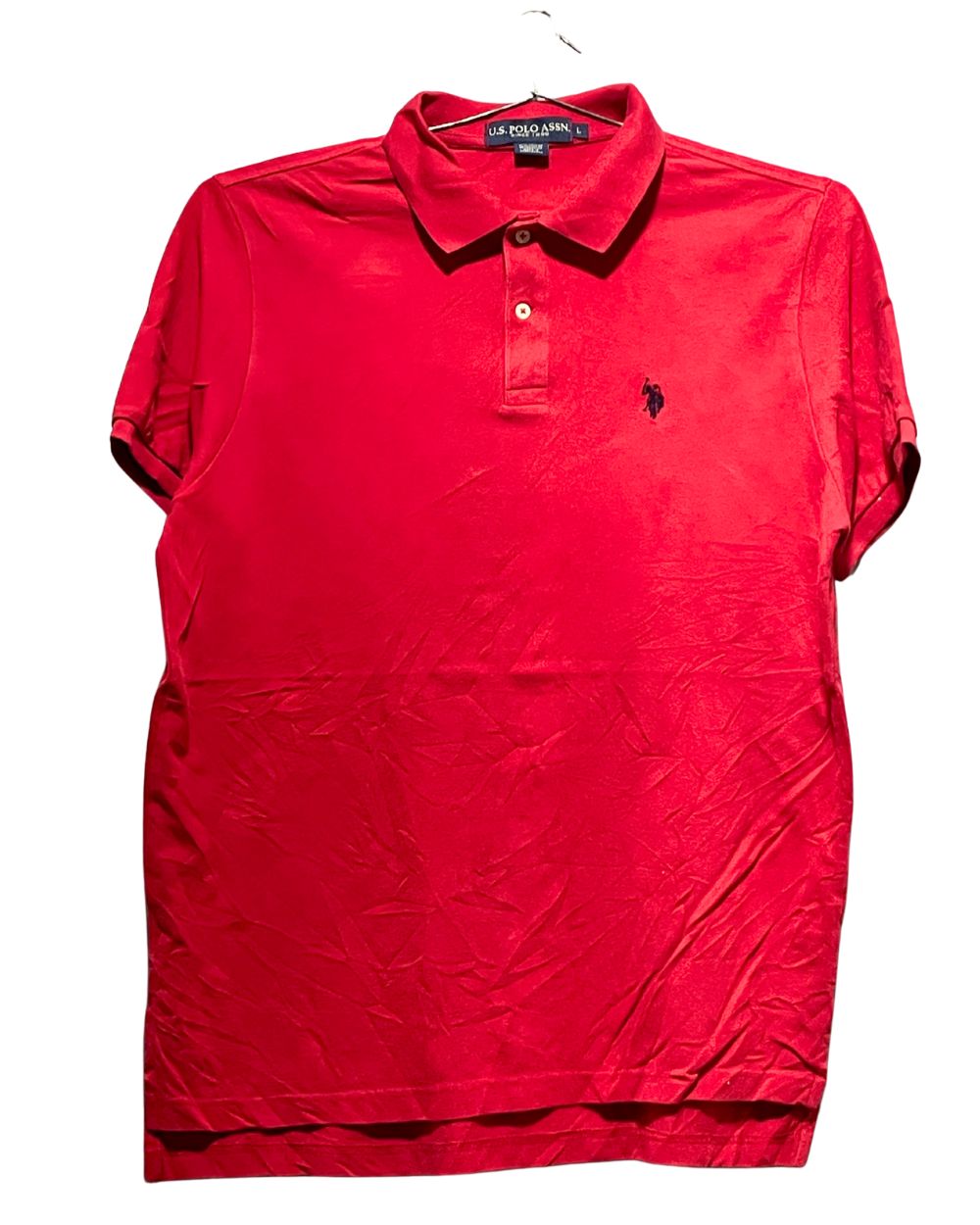 Polo U.S. Assn Red Cotton Polo T Shirt For Men Large