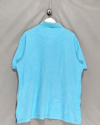 Club Room Blue Cotton Polo T Shirt For Men Large