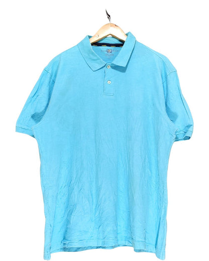 Club Room Blue Cotton Polo T Shirt For Men Large