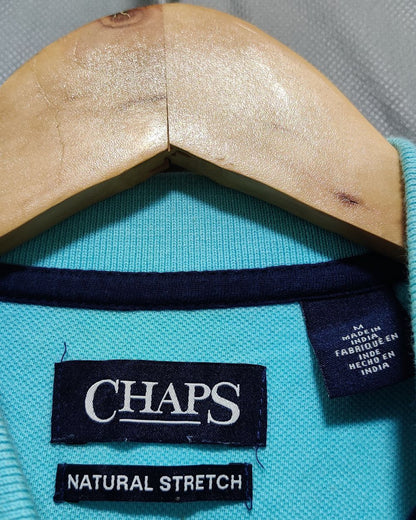 Chaps Blue Cotton Polo T Shirt For Men M