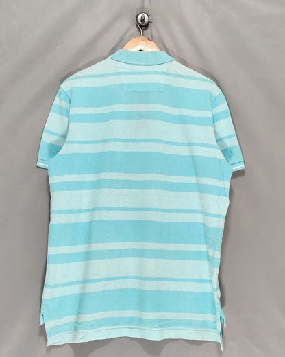 Chaps Blue Cotton Polo T Shirt For Men M