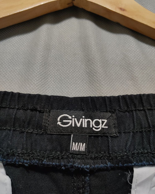 Givingz Black Cotton For Men Cargo Pant M