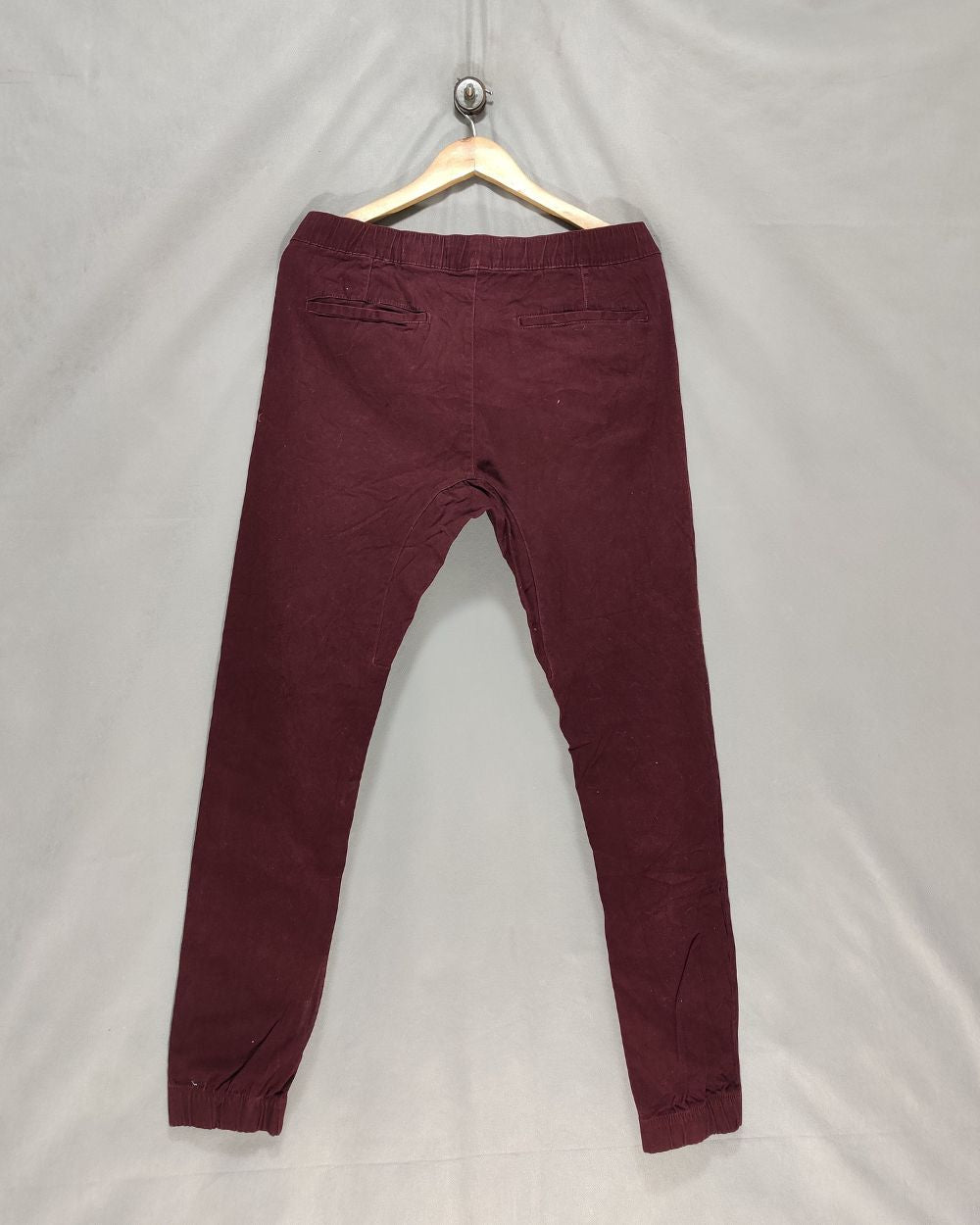 Everyday Jogger Maroon Cotton For Men Cargo Pant M