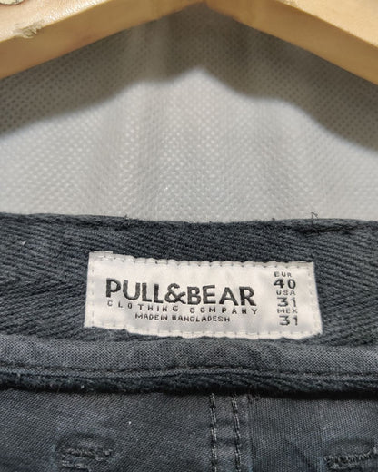 Pull & Bear Black Cotton For Men Cargo Pant M