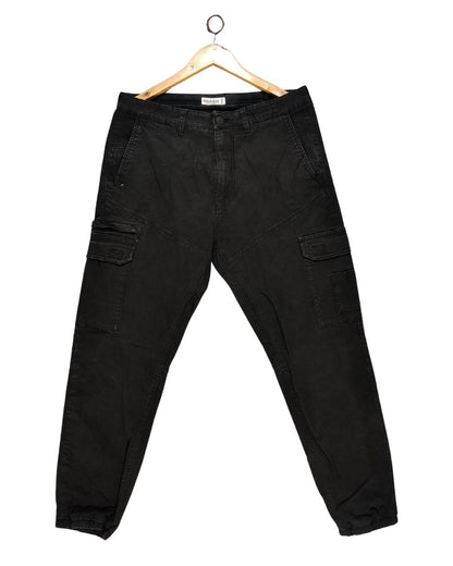 Pull & Bear Black Cotton For Men Cargo Pant M
