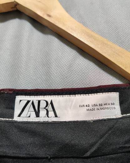 Zara Maroon Cotton Dress Pant For Men M