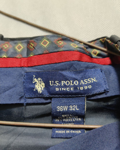 Polo U.S. Assn Blue Cotton Dress Pant For Men L