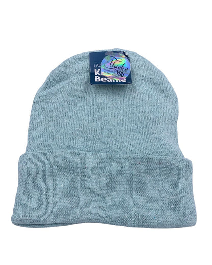 Knit Beanie Blue Winter Cap For Women