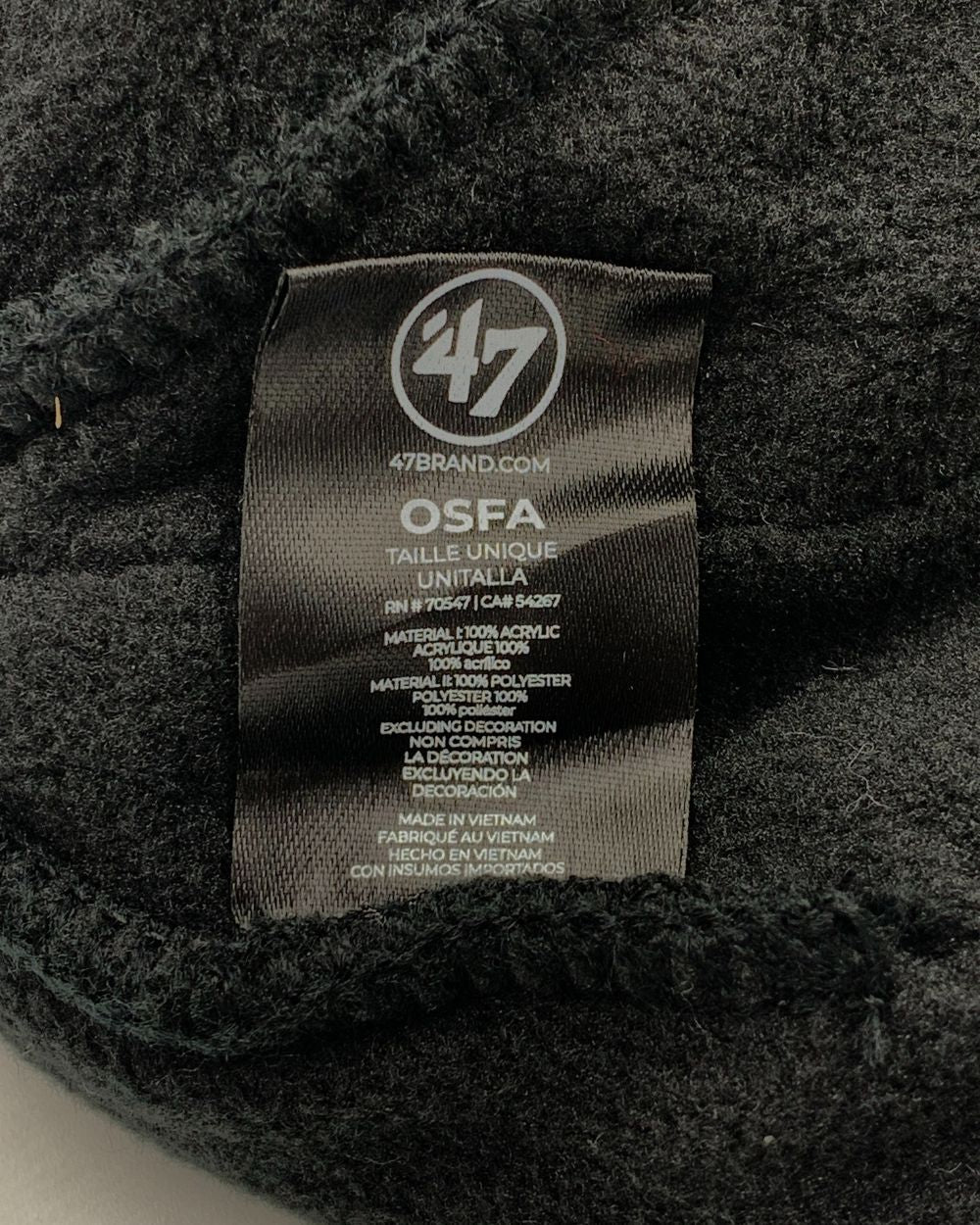 47 Brand.Com Black Winter Cap For Women