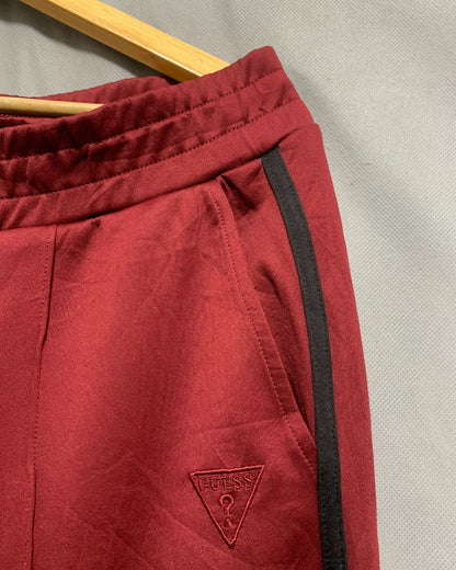 Guess Maroon Sport Winter Trouser For Men Large