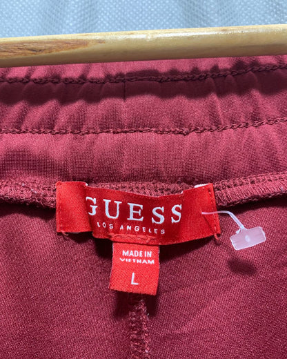 Guess Maroon Sport Winter Trouser For Men Large