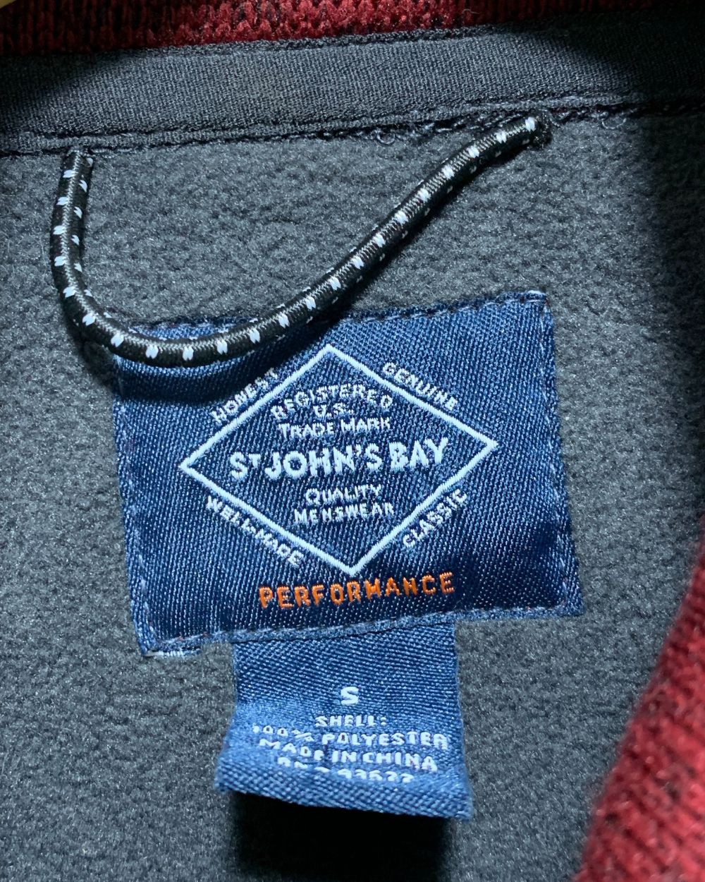 St John's Bay Maroon For Men Vest Zipper S