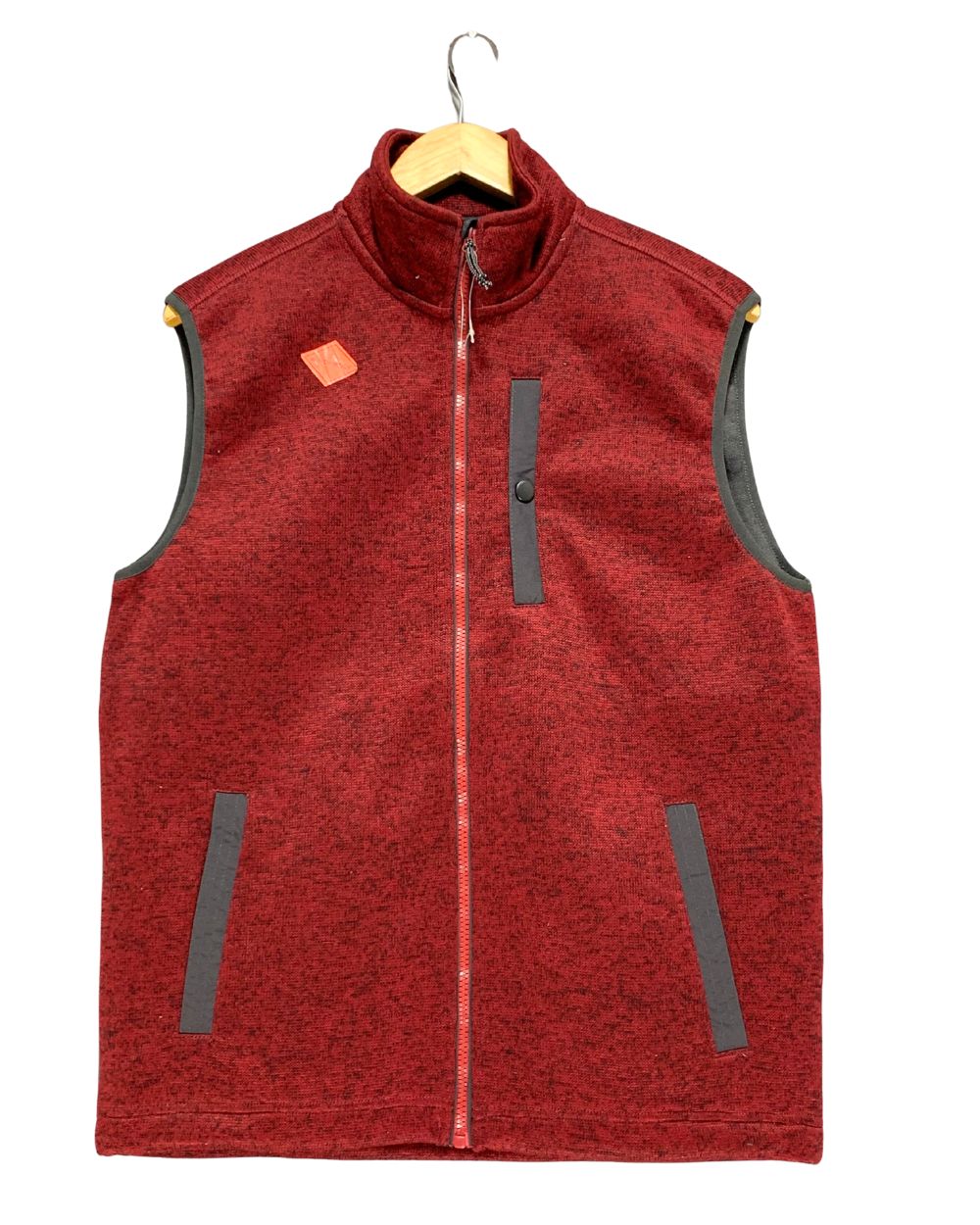 St John's Bay Maroon For Men Vest Zipper S