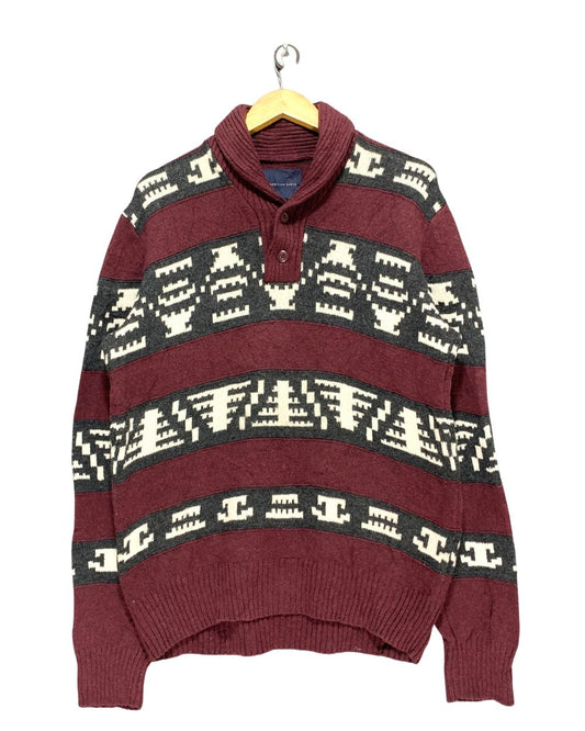 American Eagle Maroon For Men Sweater M