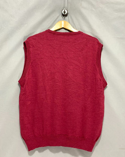 Fila Maroon For Men Vest Sweater L