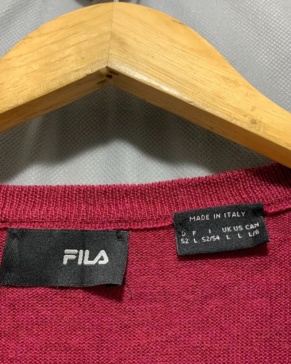 Fila Maroon For Men Vest Sweater L