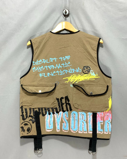 Dysorder Brown For Men Vest Jacket Large