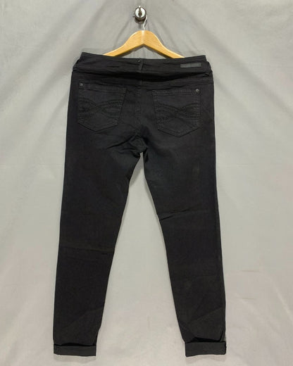 Well Flower Black Jeans For Women L