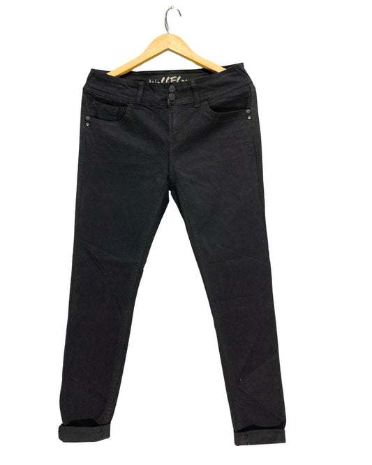 Well Flower Black Jeans For Women L