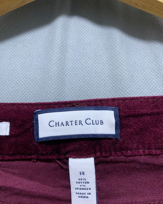Charter Club Maroon Jeans For Women L