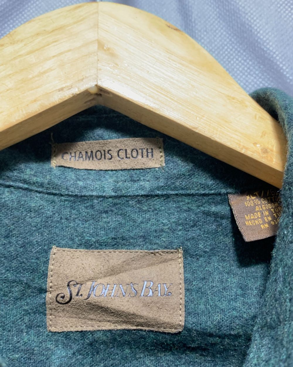 St John's Bay Green Falalen Shirt For Men XXL