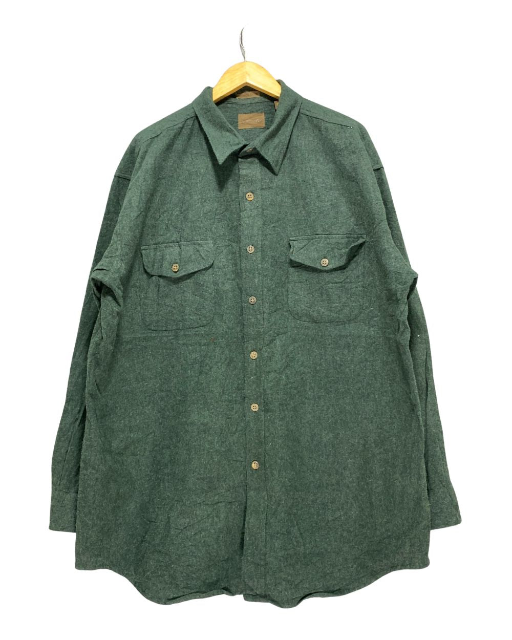 St John's Bay Green Falalen Shirt For Men XXL