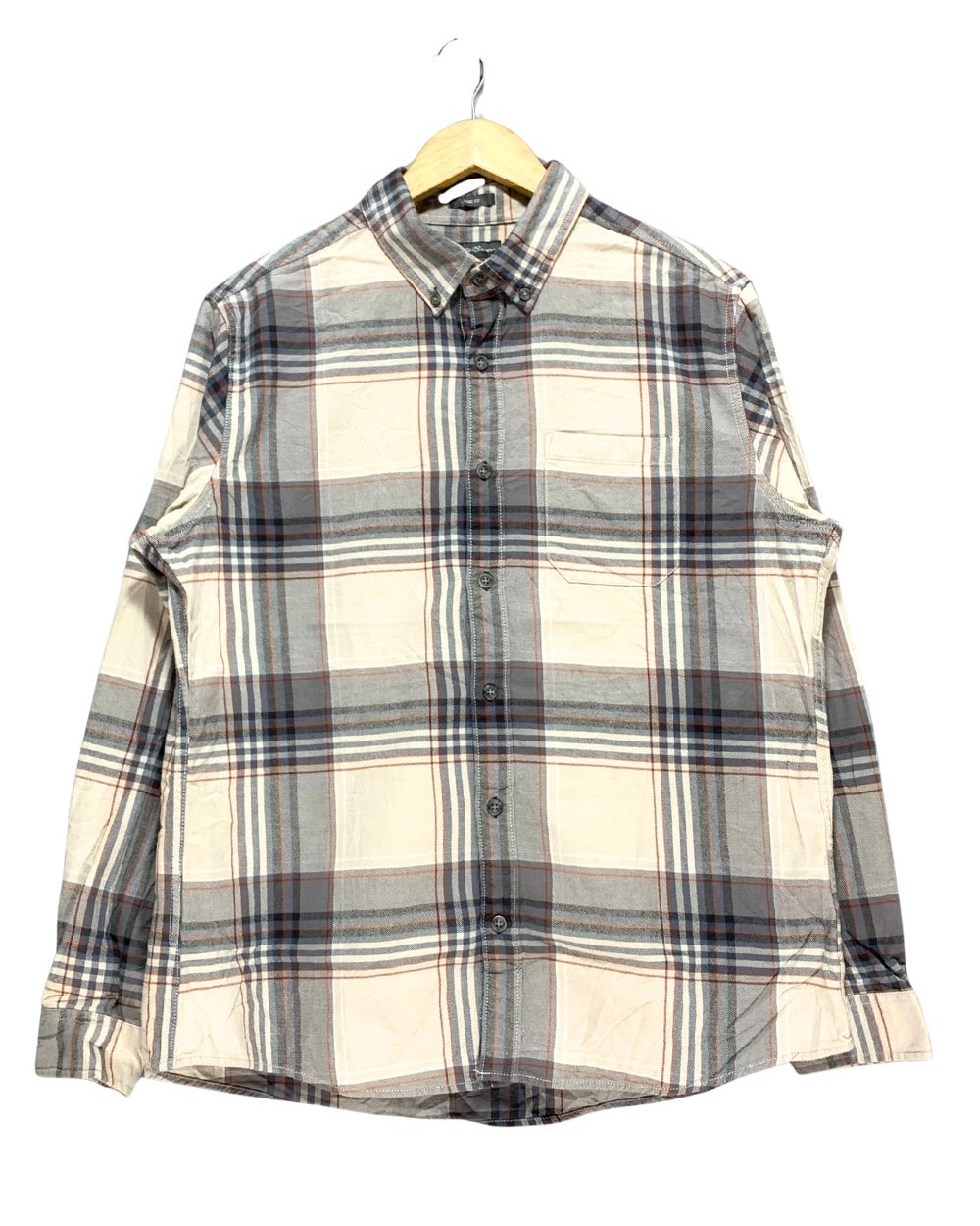 Eddie Bauer Cream Falalen Winter Shirt For Men Large