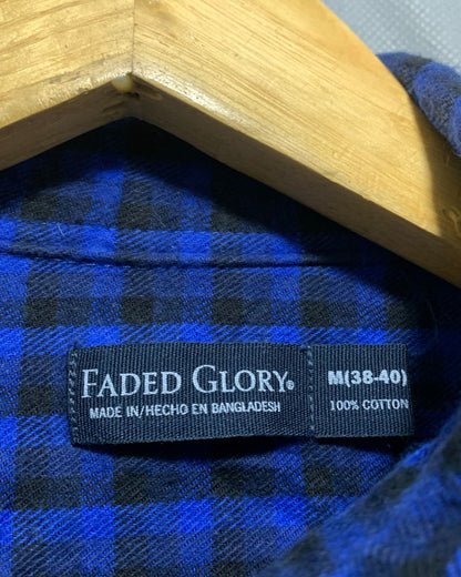 Faded Glory Blue Falalen Winter Shirt For Men M