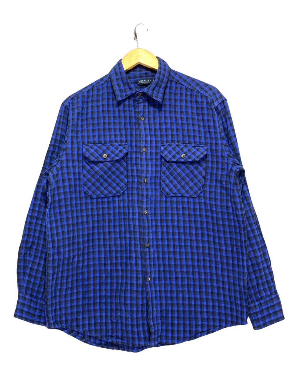 Faded Glory Blue Falalen Winter Shirt For Men M