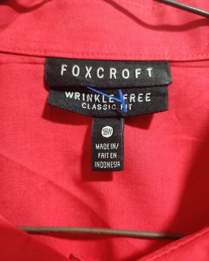 Foxcroft Red Cotton Shirt For Men XL