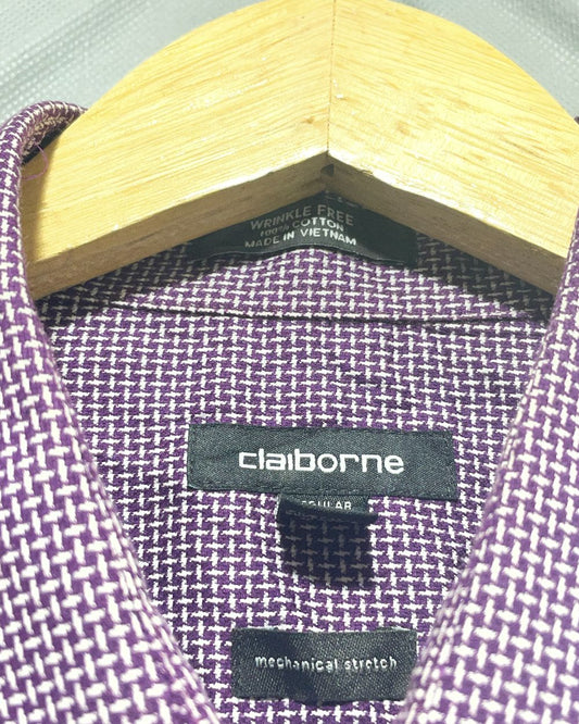 Claiborne Purple Cotton Shirt For Men X Large