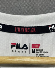 Fila White Sports T Shirt For Men Medium