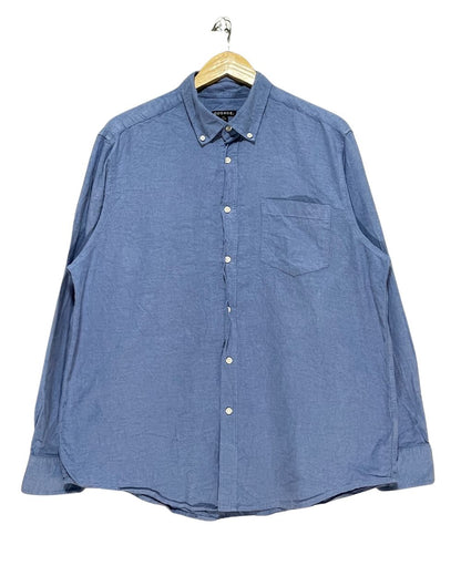 George Blue Cotton Shirt For Men Large