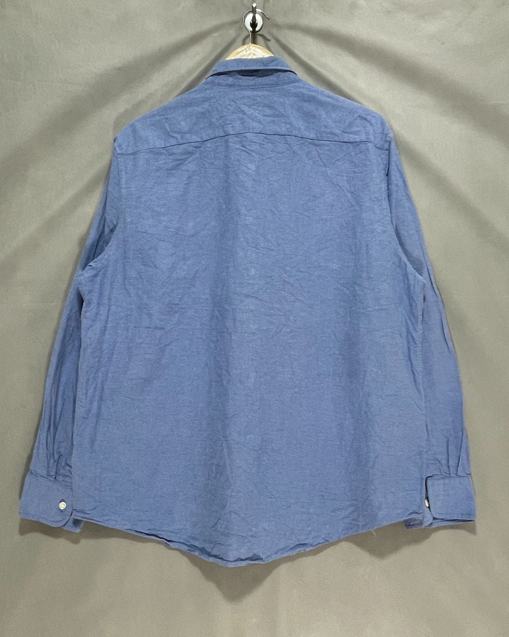 George Blue Cotton Shirt For Men Large