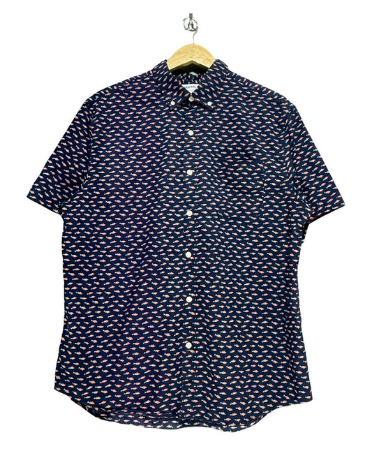 Old Navy Blue Cotton Shirt For Men Large