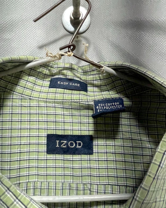 Izod Green Cotton Shirt For Men XXL
