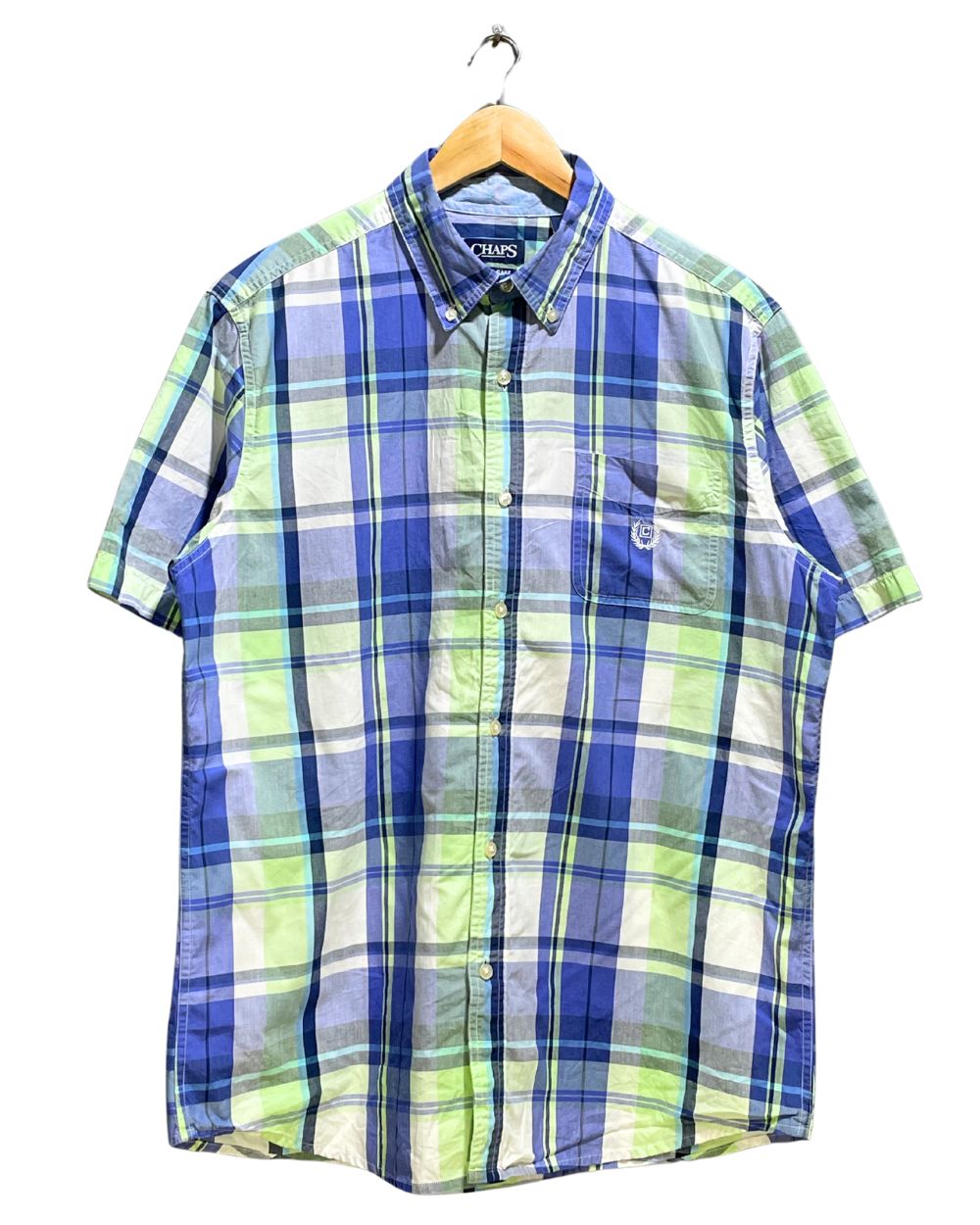 Chaps Blue Cotton Shirt For Men L | Preloved Labels